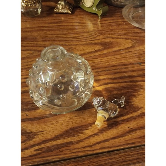 Vintage Art Deco 1940s Alfred Flaster Fish Motif Perfume Bottle, Hobnail Waves - Picture 4 of 8